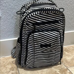Striped Black and White diaper bag backpack